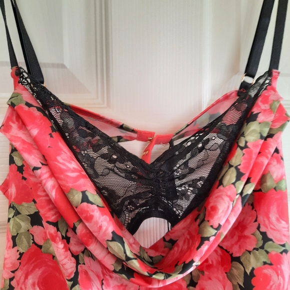 MADELINE Red Black Roses Mini Dress 🍋 For Love and Lemons x VS ❤️ RARE - Picture 4 of 14